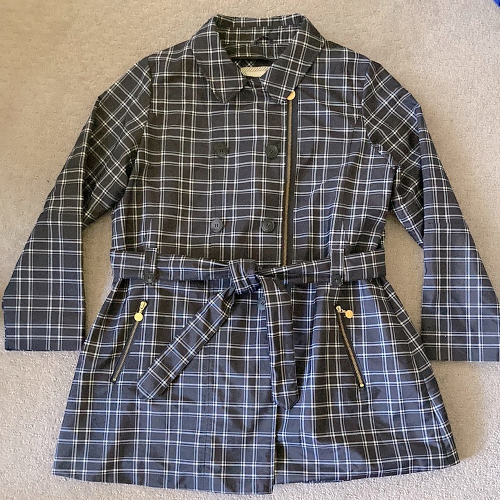 Moods of Norway insulated plaid trench coat, 3XL.